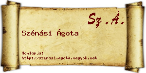 Szénási Ágota névjegykártya